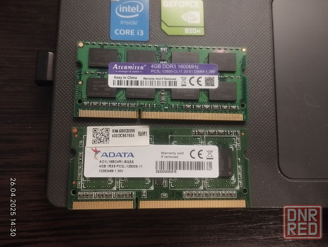 SODIMM DDR3L 4Gb*2шт. 1600MHz Оперативная Память Ноутбука Установка Донецк - изображение 2