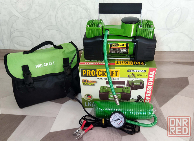 Двухпоршневой автомобильный компрессор Procraft, 80 л/мин (насос) Донецк - изображение 1
