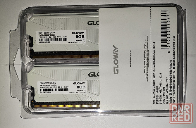 DDR 4 Gloway XMP 3600 (2шт*8GB) 16Gb Макеевка - изображение 1