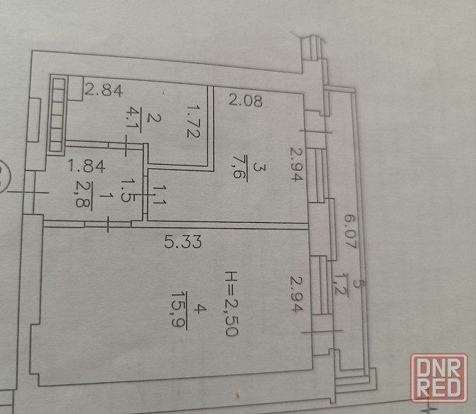 Продам Видовую 1-но комн 34 м² в Ворошиловском р-не с ремонтом. Донецк - изображение 7