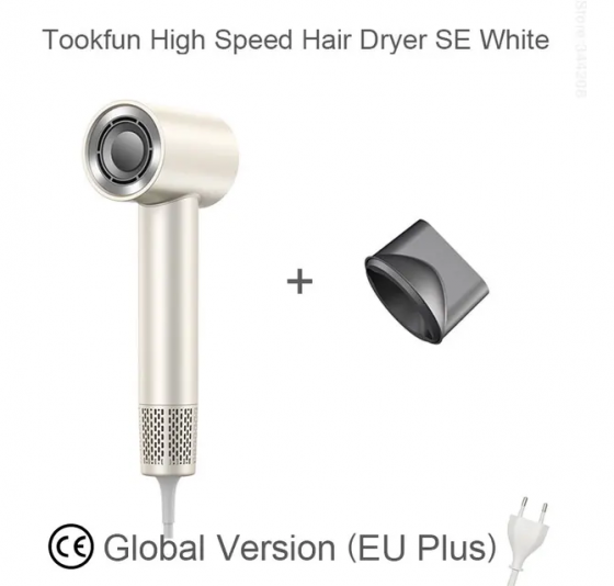 Фен TookFun Высокоскоростной фен SE White, 110 000 об/мин, 15 режимов сушки, интеллектуальный режим Макеевка