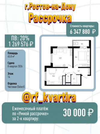 Продам квартиру в Рассрочку Ростов-на-Дону
