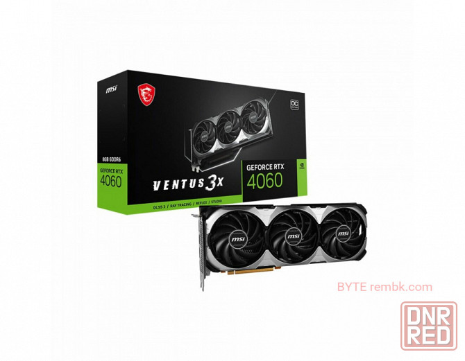 Видеокарта msi geforce rtx 4060 ventus 3x 8g oc по доступной цене в макеевке днр | Гарантия Макеевка - изображение 1