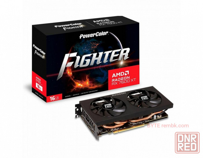 Видеокарта powercolor rx7600xt fighter 16gb gddr6 128bit 3xdp hdmi 2fan rtl | Гарантия Макеевка - изображение 1