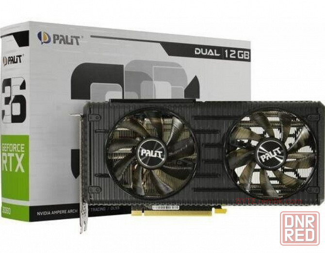 Видеокарта palit geforce rtx 3060 dual 12 gb (ne63060019k9-190ad), retail в макеевке днр | Гарантия Макеевка - изображение 1
