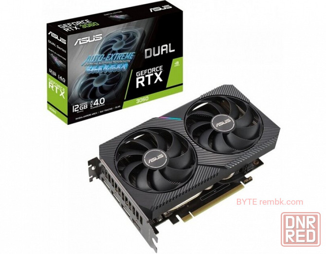 Видеокарта asus (dual-rtx3060-o12g-v2) geforce rtx 3060 12gb dual oc v2 lhr 90yv0gb2-m0na10 в макеев Макеевка - изображение 1