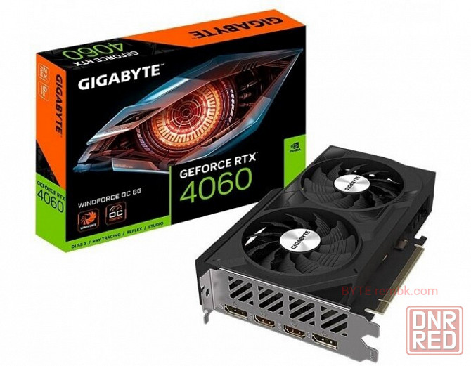 Видеокарта gigabyte geforce rtx 4060 windforce oc 8gb (gv-n4060wf2oc-8gd) в макеевке днр | Гарантия Макеевка - изображение 1