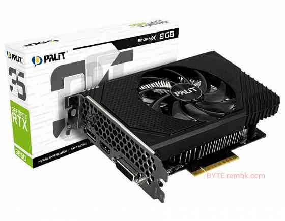 Видеокарта palit rtx3050 stormx 8gb (ne63050018p1-1070f) gddr6 128bit dvi hdmi dp gddr6 128bit dvi h Макеевка