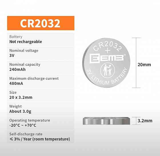 Литиевая батарея CR2032 Макеевка