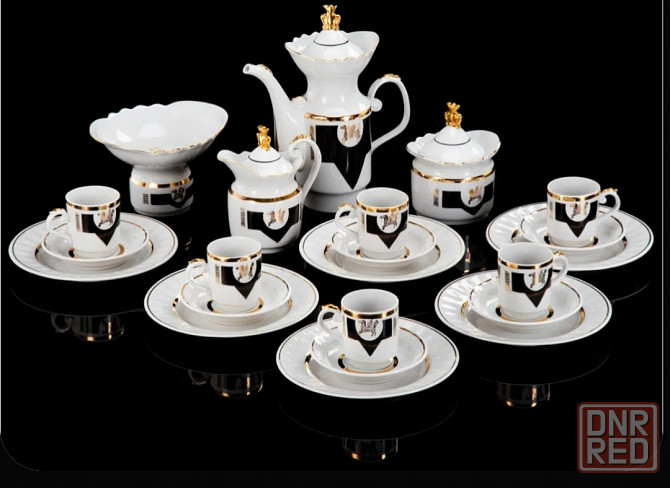 Сервиз кофейный "Пегас", винтаж, 20 предметов, фарфор Макеевка - изображение 2