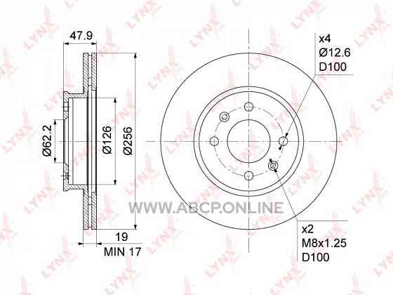 Тормозные диски LYNXauto BN-1054 на Hyundai getz 1.1-1.6 02-10 (2 шт) Донецк