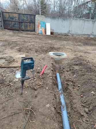 Земляные работы водопровод, канализация. Донецк