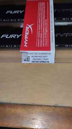 Оперативная память DDR3 16 GB (2x8) HyperX Fury DDR3. (CL-10). 1866 MHZ. Кит из двух планок Донецк