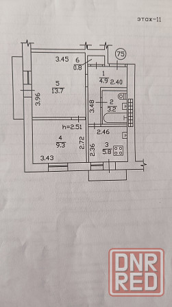 Продам 2х комн, 11/14, жилое состояние, ул. Набережная Ракушка Донецк - изображение 8
