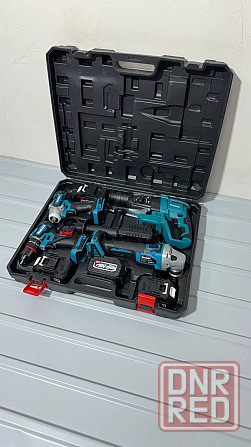 Набор Makita 4 в 1 Перфоратор + Шуруповёрт + ушм (болгарка) + Гайковёрт аккумуляторные Донецк - изображение 2