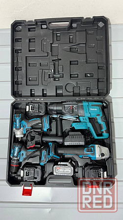 Набор Makita 4 в 1 Перфоратор + Шуруповёрт + ушм (болгарка) + Гайковёрт аккумуляторные Донецк - изображение 3