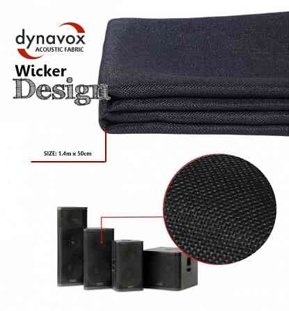 Акустическая звукопроницаемая ткань Dynavox (плетёная структура) чёрная Донецк