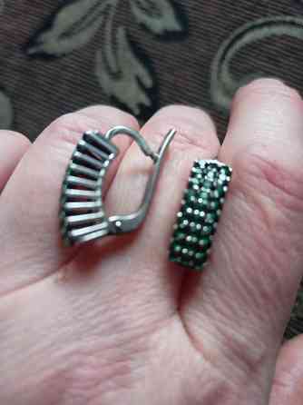 Серебряные серьги 925 пробы с фианитами. Кольцо продано. Донецк