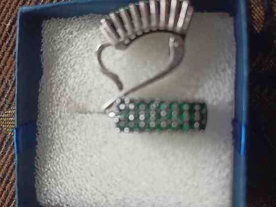 Серебряные серьги 925 пробы с фианитами. Кольцо продано. Донецк