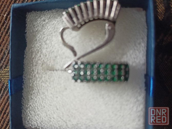 Серебряные серьги 925 пробы с фианитами. Кольцо продано. Донецк - изображение 2