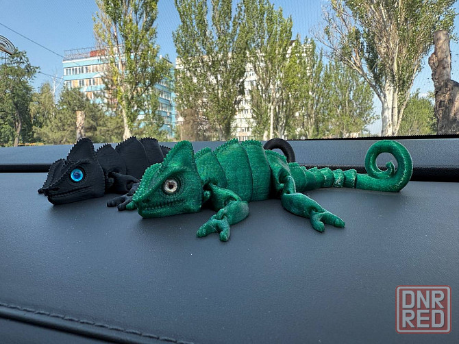 Хамелеон ящерица, подвижная игрушка-антистресс, 3D-печать, экологичный PLA-пластик Донецк - изображение 1