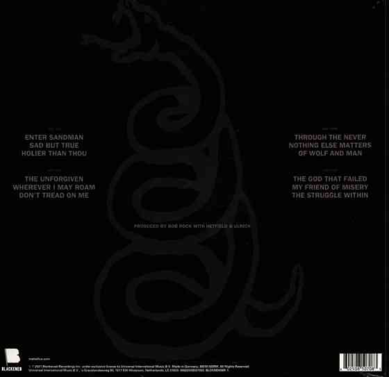 Виниловая пластинка 2 LP Metallica- "The Black Album" Донецк