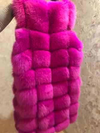 Длинная меховая жилетка 95см Донецк