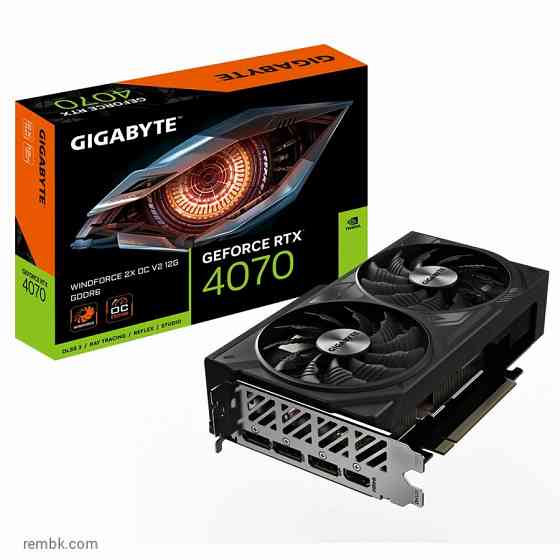 Видеокарта Gigabyte RTX4070 WINDFORCE 2X OC V2 12GB GDDR6 192bit 3xDP HDMI 2FAN RTL по доступной цен Макеевка
