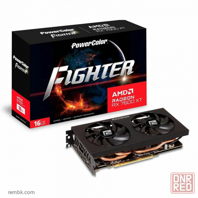 Видеокарта PowerColor RX7600XT Fighter 16GB GDDR6 128bit 3xDP HDMI 2FAN RTL Макеевка - изображение 1