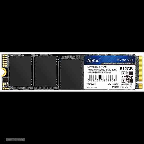 Твердотельный накопитель ssd m.2 nvme netac nv2000 512gb pcie nvme 3.0 x4 3d nand nt01nv2000-512-e4x Макеевка