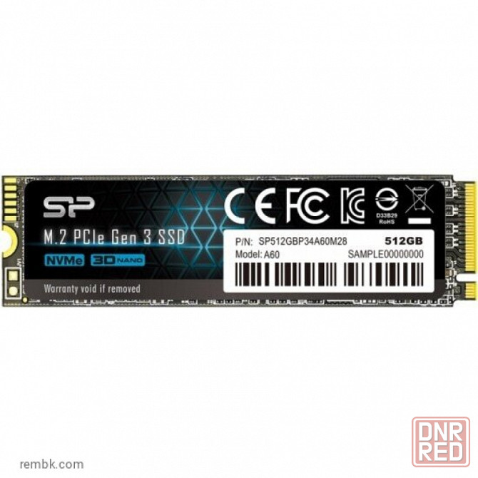 Ssd диск silicon power siliconpower m.2 p34a60-series 512 gb pci-e 3.0 x4 3d nand (sp512gbp34a60m28) Макеевка - изображение 1