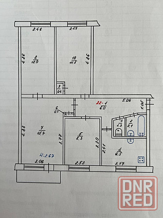 Продаётся 4-комнатная квартира, 64.8 м² (Торез, мкр. 30 лет Победы, д. 35, 3 этаж) Торез - изображение 10