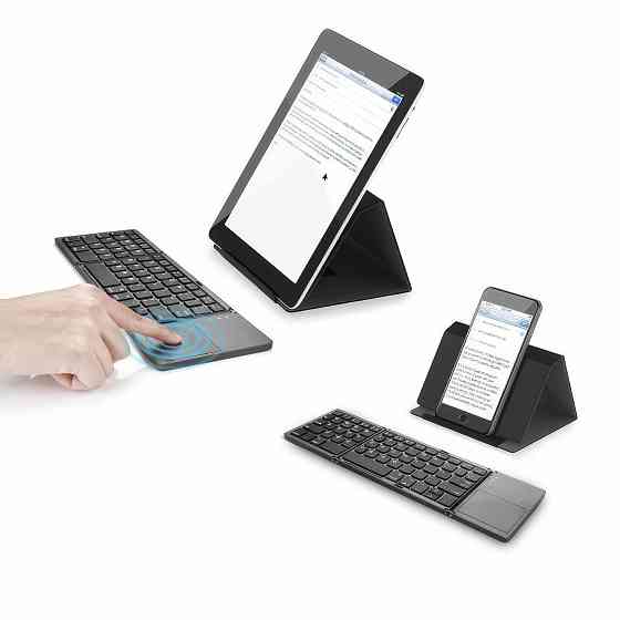 Беспроводная складная Bluetooth клавиатура с сенсорной панелью Донецк