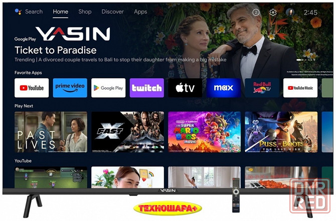 43" тв Yasin LED-43G11K. FullHD|Smart|Android11/GoogleTV|HDR|Голос Донецк - изображение 2