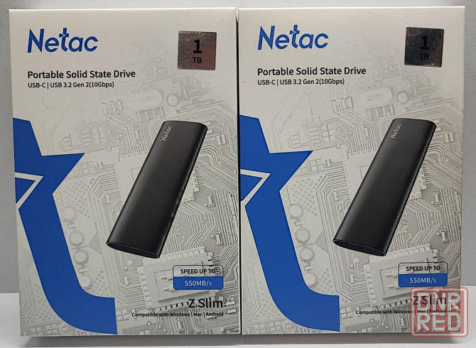 Внешний SSD Netac Z SLIM 1TB USB 3.2 Gen2 Type-C, Металлический корпус (NT01ZSLIM-001T-32BK) Донецк - изображение 1