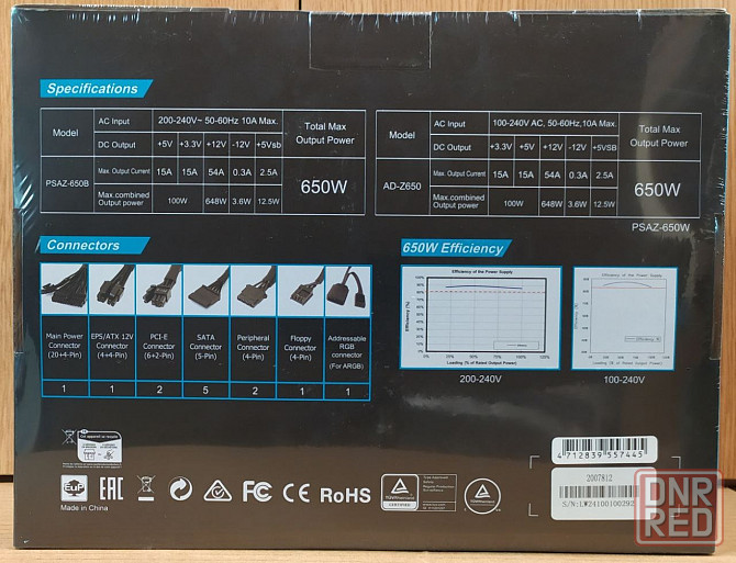Блок питания AZZA PSAZ-650 650W 80 Plus Bronze (PSAZ-650) Донецк - изображение 2