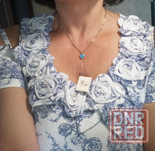 Цепочка + подвеска (белое золото 585*, топаз, цирконий). Донецк - изображение 5