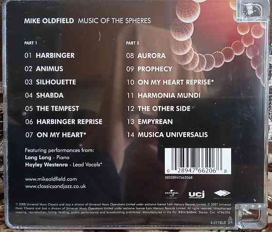 Фирменный CD: Mike Oldfield (2008) Music Of The Spheres Макеевка