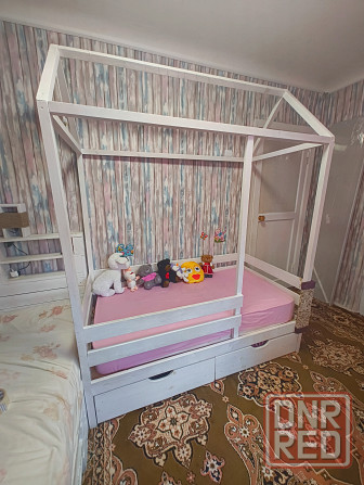 Кровать домик детская с матрацом 160х80 Донецк - изображение 4