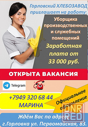 уборщик производственных и служебных помещений Горловка - изображение 1