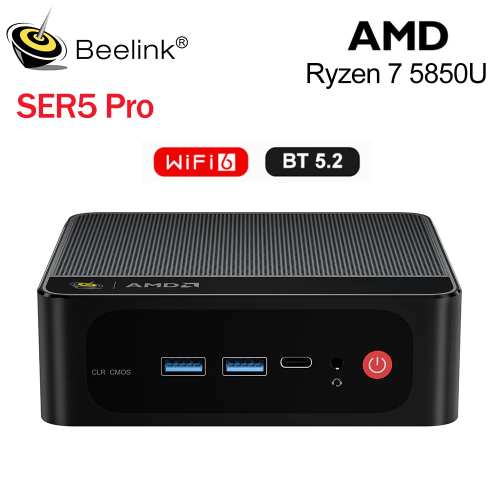 Мини-пк Beelink SER5 Pro, AMD Ryzen 7 5850U, 16 Gb DDR4, SSD 500Gb, Windows 11 Макеевка