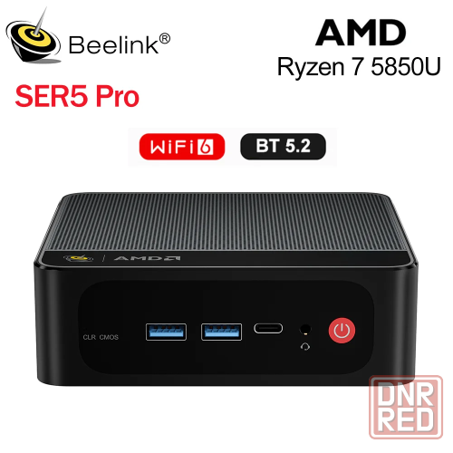 Мини-пк Beelink SER5 Pro, AMD Ryzen 7 5850U, 16 Gb DDR4, SSD 500Gb, Windows 11 Макеевка - изображение 1