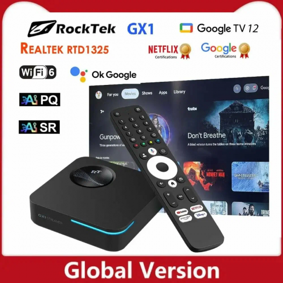 Смарт-тв приставка RockTek GX1 4ГБ/32ГБ Realtek1325 Google TV 12 Макеевка