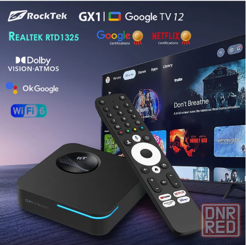 Смарт-тв приставка RockTek GX1 4ГБ/32ГБ Realtek1325 Google TV 12 Макеевка - изображение 1