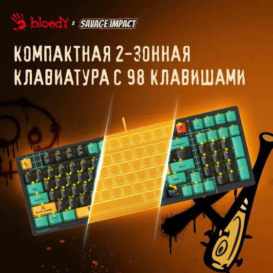 Игровая механическая клавиатура A4Tech Bloody AT98 Renegade, игровые клавиши, подсветка LED (AT98) Макеевка