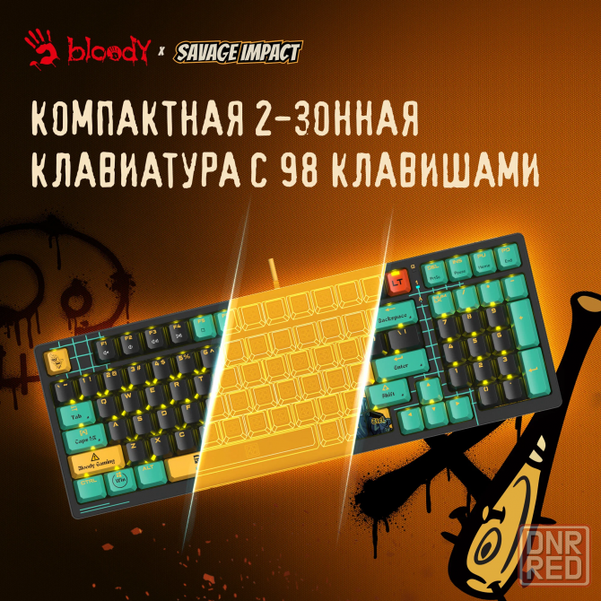 Игровая механическая клавиатура A4Tech Bloody AT98 Renegade, игровые клавиши, подсветка LED (AT98) Макеевка - изображение 3