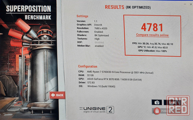 Видеокарта RTX 3070 Asus Tuf Gaming Донецк - изображение 4