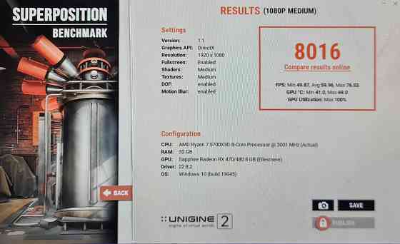 Видеокарта RX 480 8GB Sapphire Nitro plus Донецк