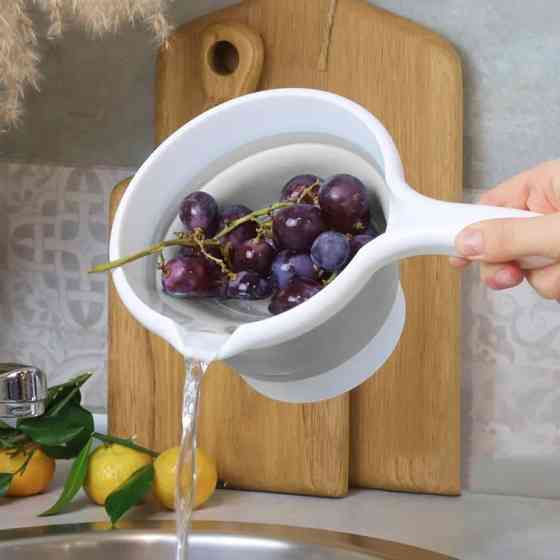 Складной ковшик 1 л | Компактный ковш для кухни и ванны | Силиконовый Донецк