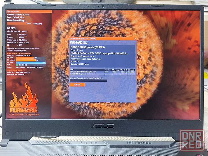 Asus TUF 15.6 144Гц /Core i5-11400 /16Gb/SSD 512/RTX3050 4Гб Донецк - изображение 7
